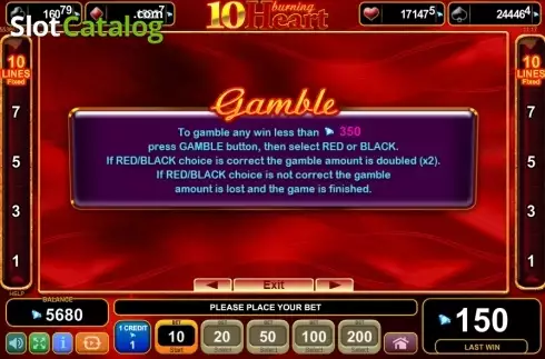 Οθόνη6. 10 Burning Heart (Amusnet) Κουλοχέρης
