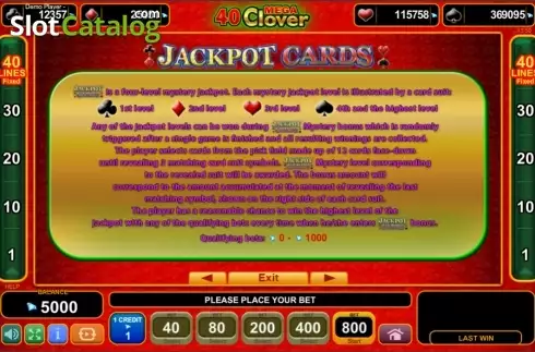 Οθόνη9. 40 Mega Clover (Amusnet) Κουλοχέρης 