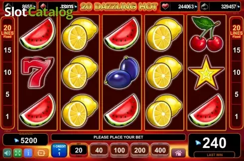 Οθόνη2. 20 Dazzling Hot (Amusnet) Κουλοχέρης