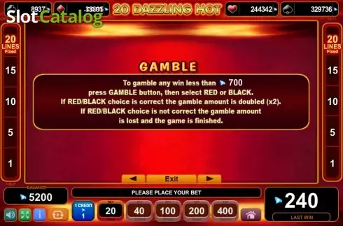 Οθόνη6. 20 Dazzling Hot (Amusnet) Κουλοχέρης