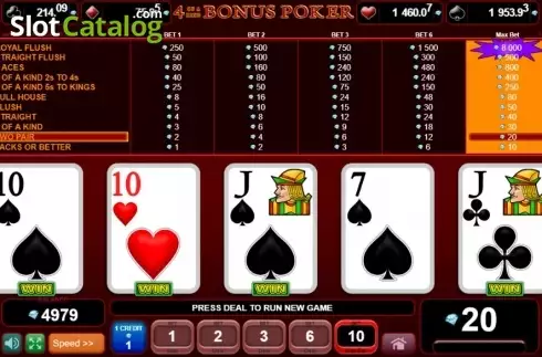 Οθόνη3. 4 of a kind Bonus Poker (Amusnet) Κουλοχέρης