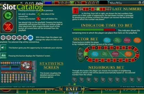 Οθόνη5. European Roulette (Amusnet) Κουλοχέρης 