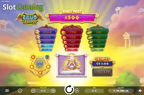 Οθόνη3. Zeus Cashpot Κουλοχέρης
