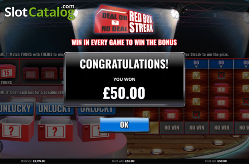 Οθόνη3. Deal or No Deal Red Box Streak Κουλοχέρης