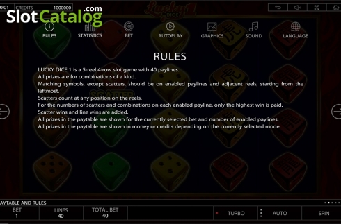 Οθόνη8. Lucky Dice 1 Κουλοχέρης 
