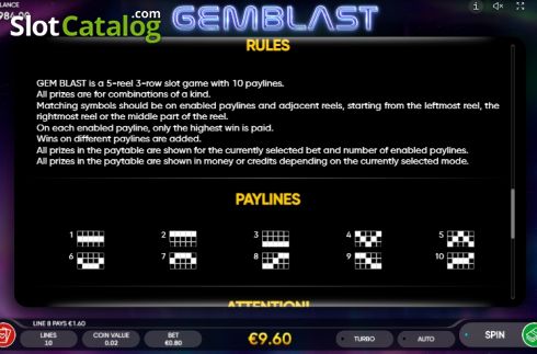 Οθόνη9. Gemblast (Endorphina) Κουλοχέρης
