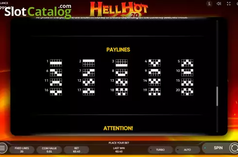 Οθόνη8. Hell Hot 20 Κουλοχέρης 
