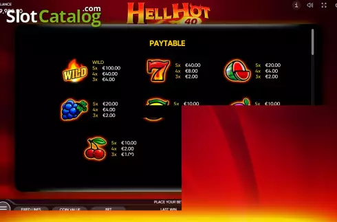 Οθόνη8. Hell Hot 40 Κουλοχέρης 