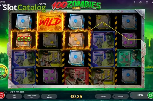 Οθόνη3. 100 Zombies Dice Κουλοχέρης