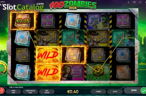 Οθόνη4. 100 Zombies Dice Κουλοχέρης