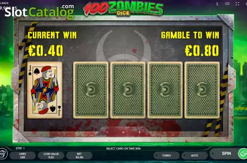 Οθόνη5. 100 Zombies Dice Κουλοχέρης