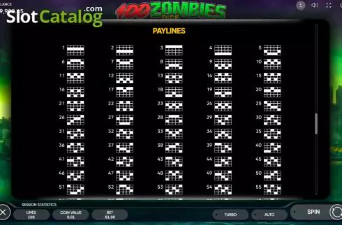 Οθόνη9. 100 Zombies Dice Κουλοχέρης