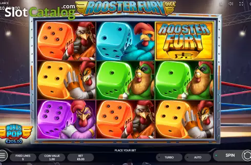 Οθόνη2. Rooster Fury Dice Κουλοχέρης