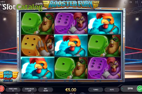Οθόνη3. Rooster Fury Dice Κουλοχέρης