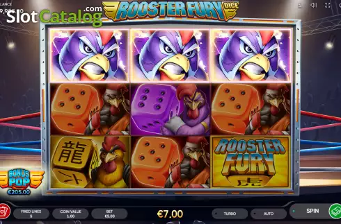 Οθόνη4. Rooster Fury Dice Κουλοχέρης