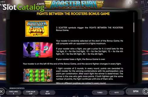 Οθόνη7. Rooster Fury Dice Κουλοχέρης