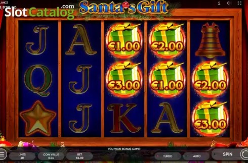 Οθόνη5. Santa’s Gift (Endorphina) Κουλοχέρης