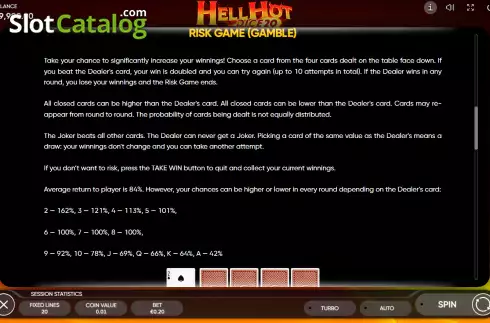 Οθόνη8. Hell Hot 20 Dice Κουλοχέρης