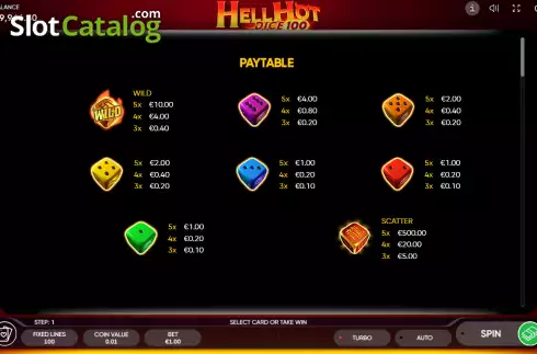 Οθόνη6. Hell Hot Dice 100 (Endorphina) Κουλοχέρης 