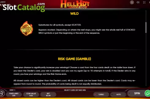 Οθόνη7. Hell Hot Dice 100 (Endorphina) Κουλοχέρης 