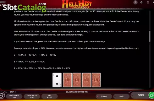 Οθόνη8. Hell Hot Dice 100 (Endorphina) Κουλοχέρης 