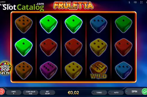 Οθόνη4. Fruletta Dice Κουλοχέρης 