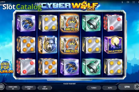 Οθόνη2. Cyber Wolf Dice Κουλοχέρης