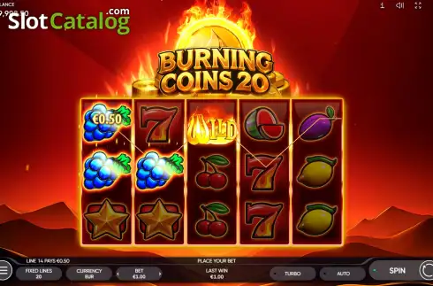 Οθόνη5. Burning Coins 20 Κουλοχέρης