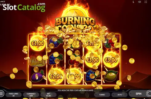 Οθόνη6. Burning Coins 20 Κουλοχέρης