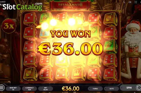 Οθόνη3. Royal Xmass 2 Dice Κουλοχέρης