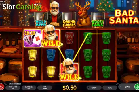 Οθόνη3. Bad Santa (Endorphina) Κουλοχέρης