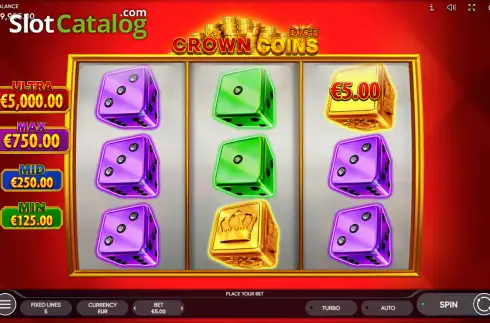 Οθόνη2. Crown Coins Dice Κουλοχέρης