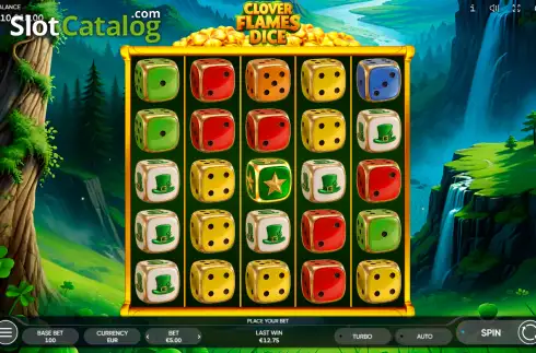 Οθόνη2. Clover Flames Dice Κουλοχέρης