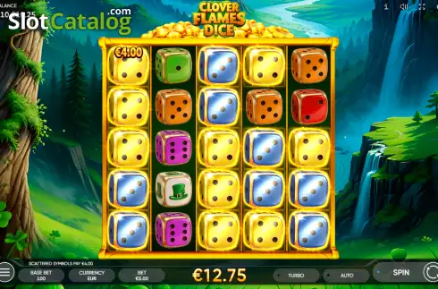 Οθόνη3. Clover Flames Dice Κουλοχέρης