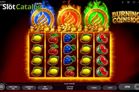 Οθόνη2. Burning Coins 100 Κουλοχέρης
