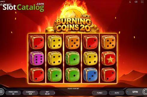 Οθόνη2. Burning Coins 20 Dice Κουλοχέρης