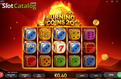 Οθόνη3. Burning Coins 20 Dice Κουλοχέρης