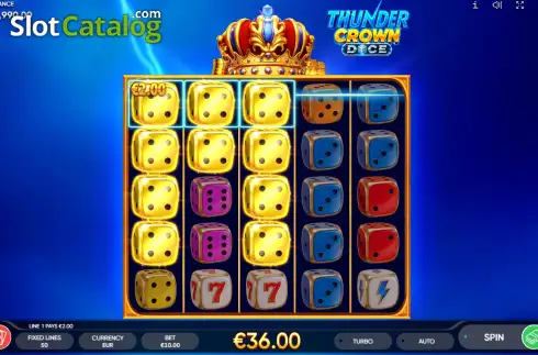 Οθόνη3. Thunder Crown Dice Κουλοχέρης