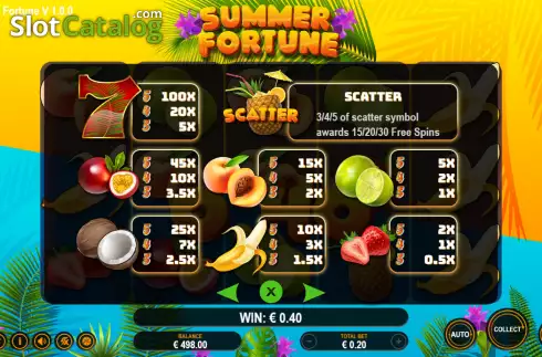 Οθόνη4. Summer Fortune Κουλοχέρης