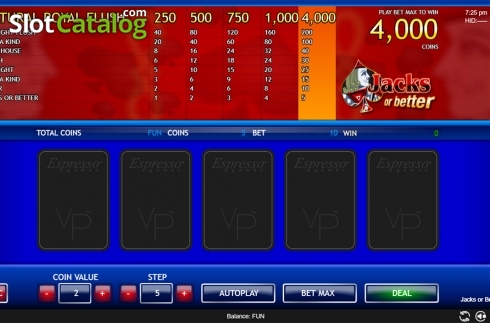 Οθόνη3. Jacks or Better (Espresso Games) Κουλοχέρης 