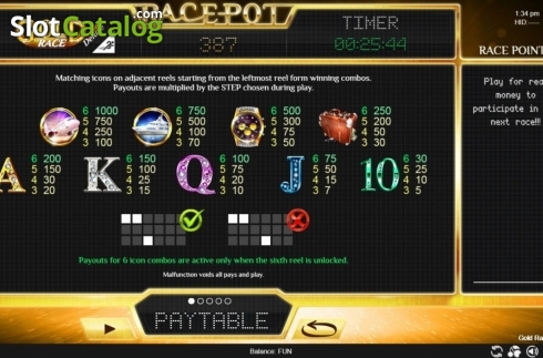 Οθόνη4. Gold Race Deluxe Κουλοχέρης 