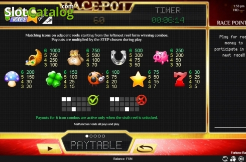 Οθόνη4. Fortune Race Deluxe Κουλοχέρης