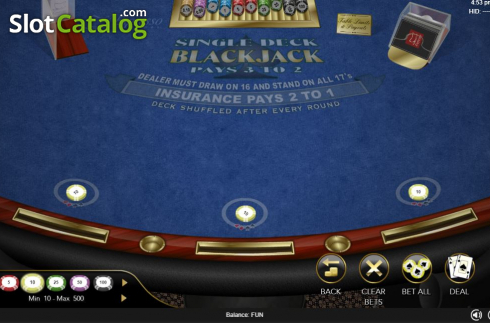 Οθόνη2. Single Deck Blackjack (Espresso Games) Κουλοχέρης