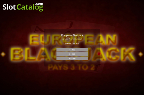 Οθόνη2. European Blackjack (Espresso Games) Κουλοχέρης 