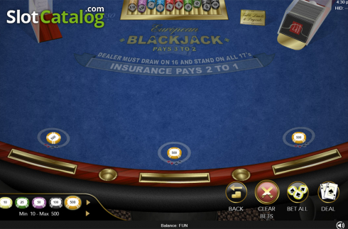 Οθόνη4. European Blackjack (Espresso Games) Κουλοχέρης 