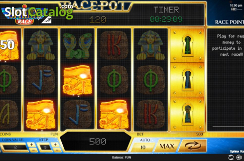 Οθόνη5. Sphinx Race Deluxe Κουλοχέρης