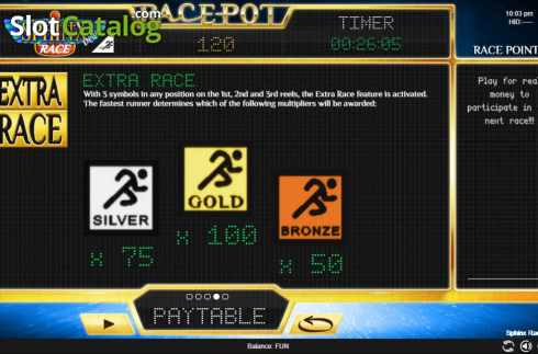 Οθόνη9. Sphinx Race Deluxe Κουλοχέρης