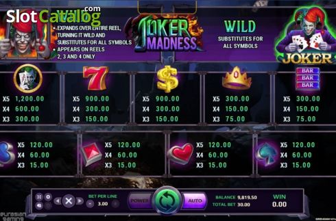 Οθόνη6. Joker Madness (Eurasian Gaming) Κουλοχέρης