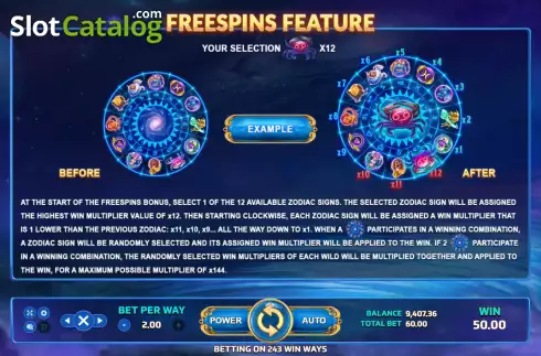 Οθόνη6. Zodiac (Eurasian Gaming) Κουλοχέρης 