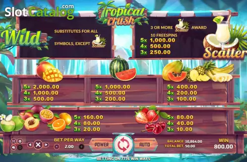 Οθόνη7. Tropical Crush (Eurasian Gaming) Κουλοχέρης